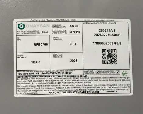 ET10021 Расширительный бак 8л в490 ш222 в77,  Onaysan