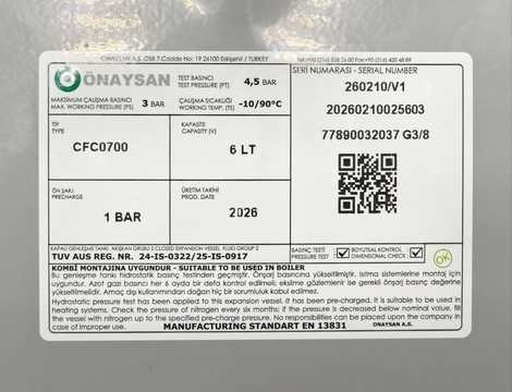 ET10024 Расширительный бак 6л д391,5 в67 3/8,  Onaysan