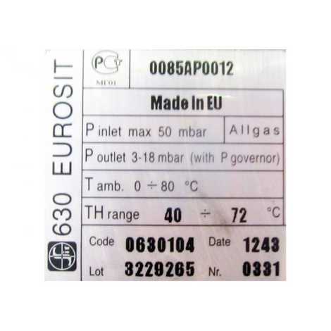 Клапан газовый eurosit