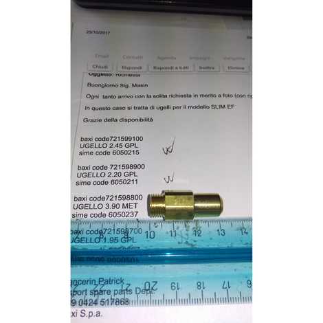 Форсунка ø3,90для природного газа